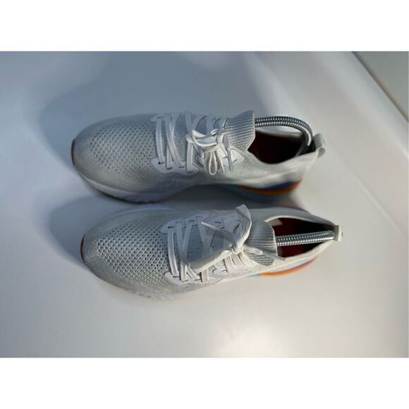 Nike Epic React Flyknit 2 BQ8927-104 Women’s 9.5 White Hyper Jade Gray - Picture 2 of 7